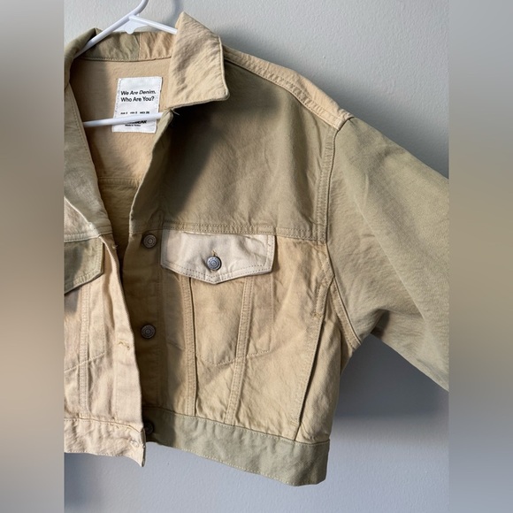 Jacket sand-colored patchwork denim by Pull & Bear, Size S, new with tag - Picture 6 of 16
